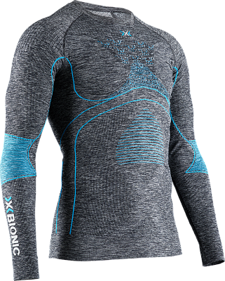 Превью  Термофутболка X-BIONIC Energy Accumulator 4.0 Melange Shirt LG SL Men Dark Grey Melange/Blue